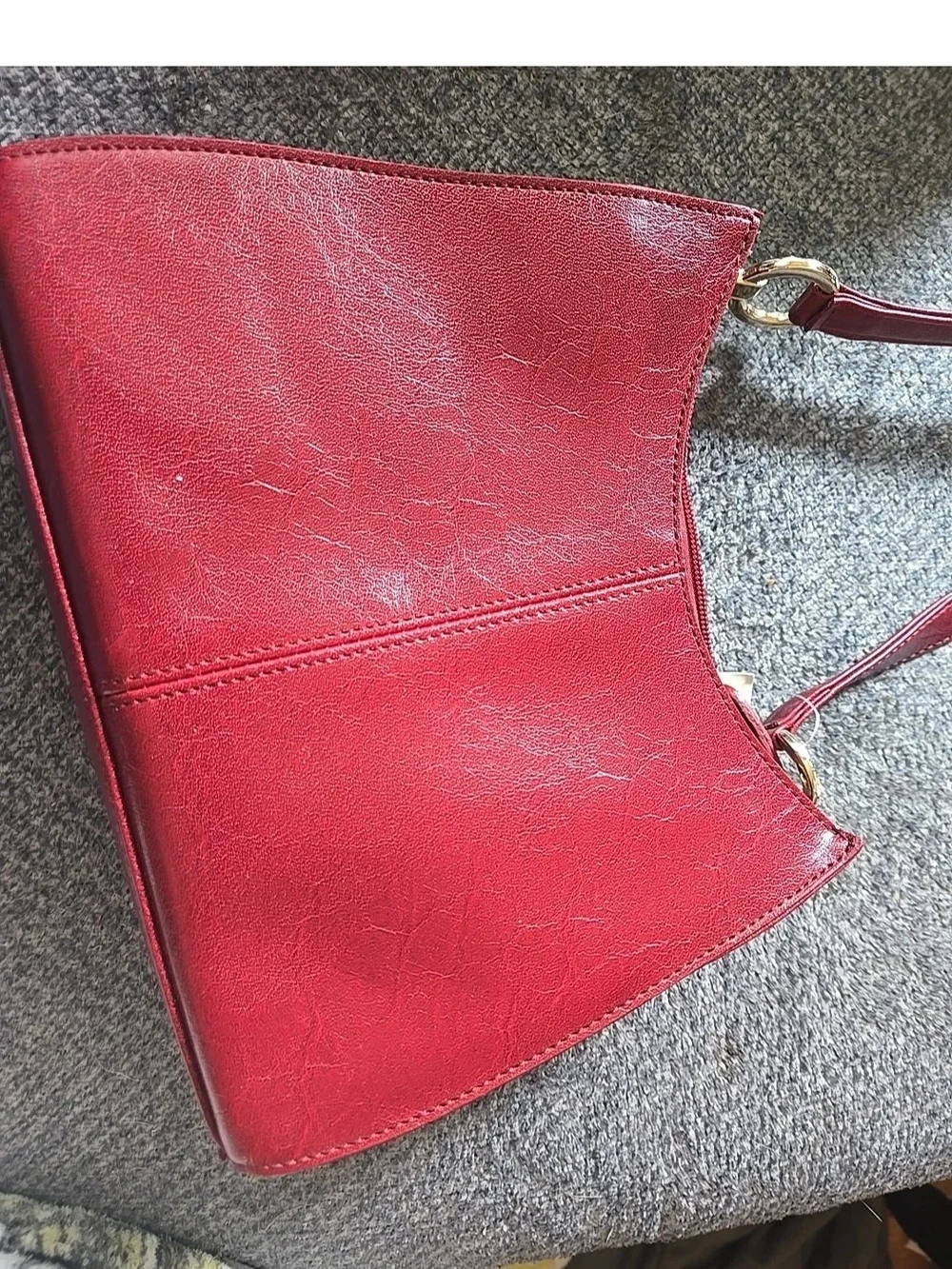 Liz Claiborne Burgundy Shoulder Bag with Gold Hardware